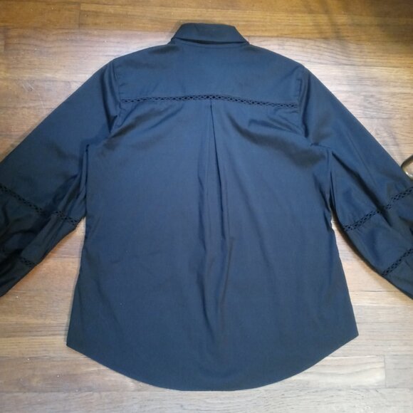 CHICO'S billow sleeve poplin shirt in black (0/US4-6) - Picture 4 of 15
